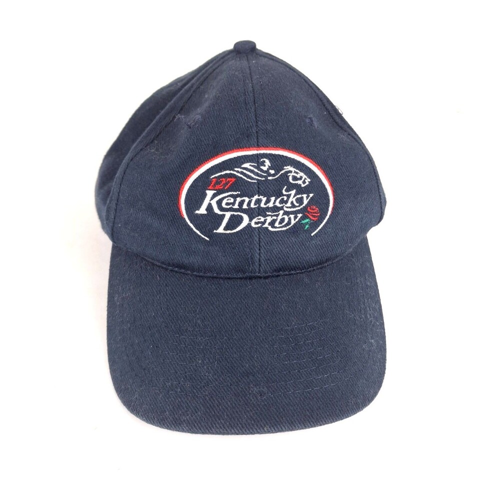 Vintage Kentucky Derby 127th Dark Navy Blue Adjustable Baseball Hat Cap